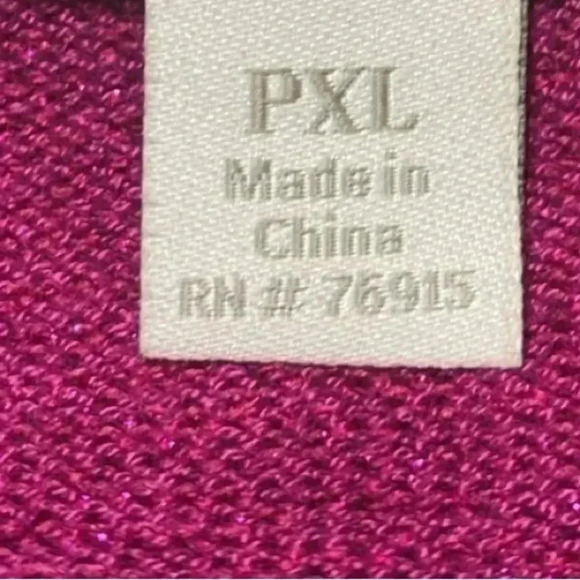 Woman’s Appleseeds pink metallic shiny cowl neck sweater top shirt blouse - Picture 9 of 11